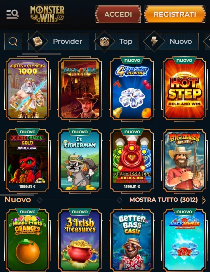 Giochi di slot su MonsterWin Casino IT